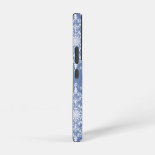 Abstract Lacy Fractal Snowflake Pattern op Blue Samsung Galaxy Hoesje (Rechterkant)