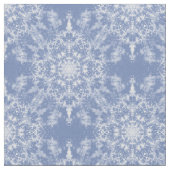 Abstract Lacy Fractal Snowflake Pattern op Blue Stof (Close Up)