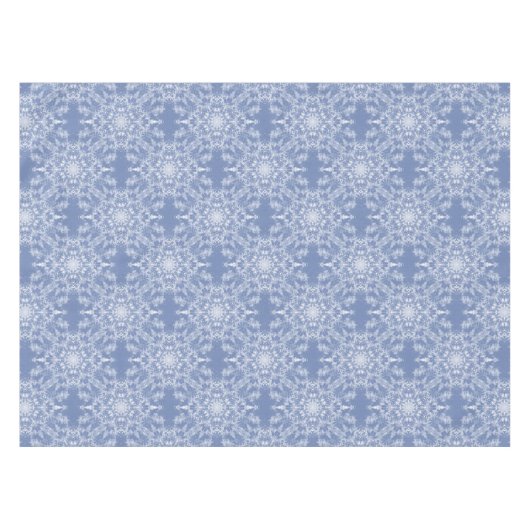 Abstract Lacy Fractal Snowflake Pattern op Blue Tafelkleed (Voorkant (Horizontaal))
