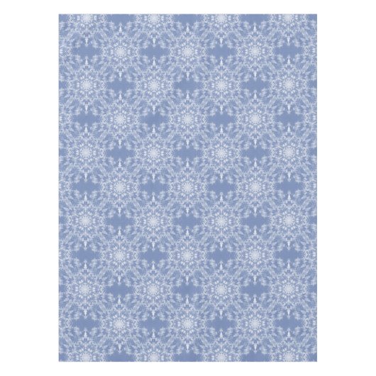 Abstract Lacy Fractal Snowflake Pattern op Blue Tafelkleed (Voorkant)