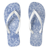 Abstract Lacy Fractal Snowflake Pattern op Blue Teenslippers (Voetbed)