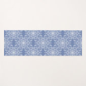 Abstract Lacy Fractal Snowflake Pattern op Blue Yogamat (Voorkant (horizontaal))