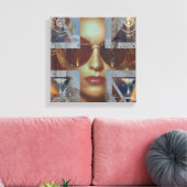 Abstract Lady Wrapped Canvas Afdruk (Insitu (Woonkamer))