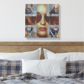 Abstract Lady Wrapped Canvas Afdruk (Insitu (Slaapkamer))