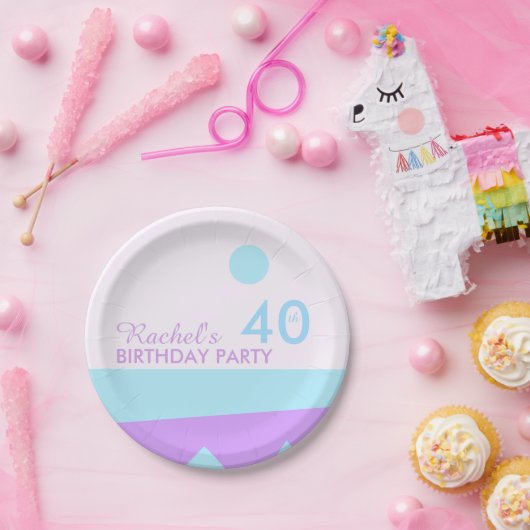 Abstract Land - 40e Verjaardagsfeestje Papier Bord (Feest)