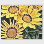 Abstract Land Yellow Daisy Cadeaupapier (Vlak)
