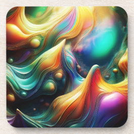 Abstract Landscape Created by Colorful Peaks Bier Onderzetter