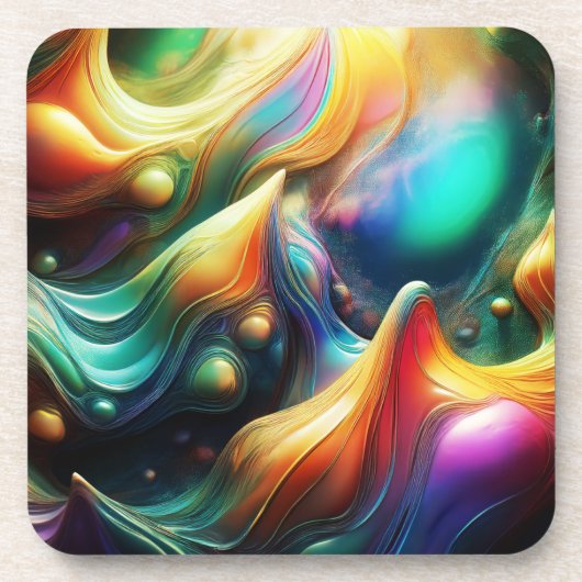 Abstract Landscape Created by Colorful Peaks Bier Onderzetter (Voorkant)