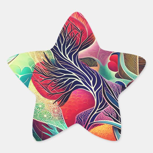 Abstract Landscape Ster Sticker (Voorkant)