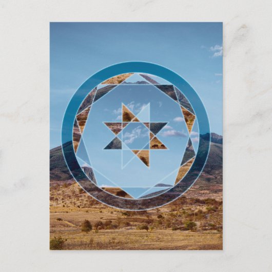 Abstract landscape with geometrical shapes briefkaart (Voorkant)