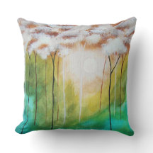 Abstract landschap Art Dawn Sunrise Skinny Trees