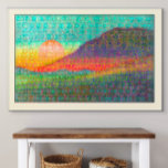 Abstract Landschap bij zonsopgang of zonsondergang Canvas Afdruk<br><div class="desc">Een origineel abstract landschapsontwerp van mijn digitale collectie.</div>