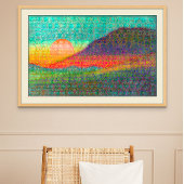 Abstract Landschap bij zonsopgang of zonsondergang Canvas Afdruk