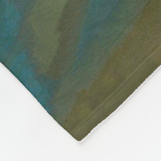 Abstract Landschap Blauw Geel Bruin Fleece Deken (Hoek)