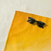 Abstract Landschap Blauw Geel Bruin Strandlaken (In situ)