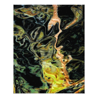 abstract landschap "Bomen in een veld, herfst" Foto Afdruk