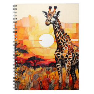 Abstract Landschap + Giraffe Notitieboek Journaal