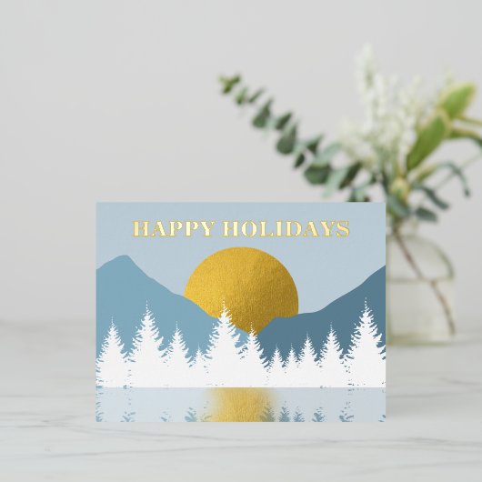 Abstract landschap Golden Prettige feestdagen (Staand Voorkant)