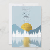 Abstract landschap Golden Winter Baby shower Boy Kaart (Voorkant)