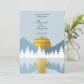 Abstract landschap Golden Winter Baby shower Boy Kaart (Staand voorkant)