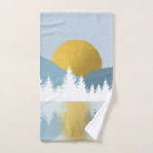 Abstract landschap Golden Winter Sunset Sunrise Bad Handdoek (Handdoek)