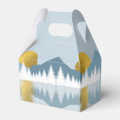 Abstract landschap Golden Winter Sunset Sunrise Bedankdoosjes (Achterkant)