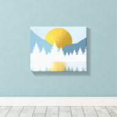 Abstract landschap Golden Winter Sunset Sunrise Canvas Afdruk (Insitu (Houten vloer))