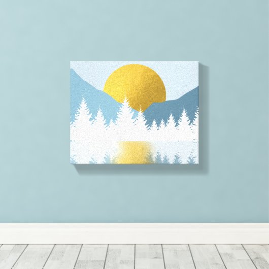 Abstract landschap Golden Winter Sunset Sunrise Canvas Afdruk (Insitu (Houten vloer))
