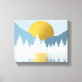 Abstract landschap Golden Winter Sunset Sunrise Canvas Afdruk (Voorkant)