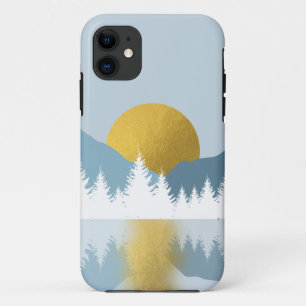 Abstract landschap Golden Winter Sunset Sunrise Case-Mate iPhone Case
