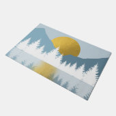 Abstract landschap Golden Winter Sunset Sunrise Deurmat (Schuin)