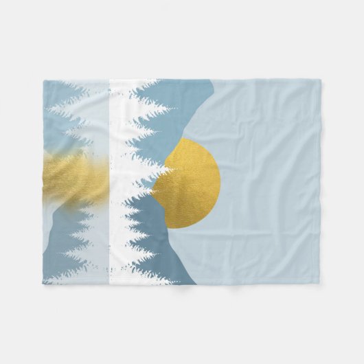 Abstract landschap Golden Winter Sunset Sunrise Fleece Deken (Voorkant (Horizontaal))