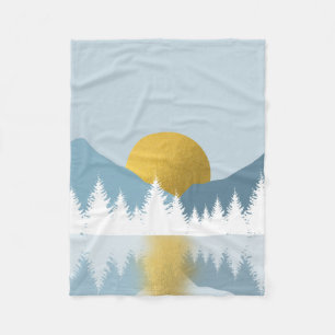Abstract landschap Golden Winter Sunset Sunrise Fleece Deken