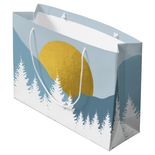 Abstract landschap Golden Winter Sunset Sunrise Groot Cadeauzakje (Achterkant Gekanteld)