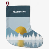 Abstract landschap Golden Winter Sunset Sunrise Grote Kerstsok (Voorkant)