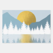 Abstract landschap Golden Winter Sunset Sunrise Inpakpapier Vel (Voorkant 2)