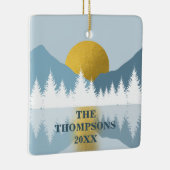 Abstract landschap Golden Winter Sunset Sunrise Keramisch Ornament (Rechts)