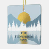 Abstract landschap Golden Winter Sunset Sunrise Keramisch Ornament (Links)