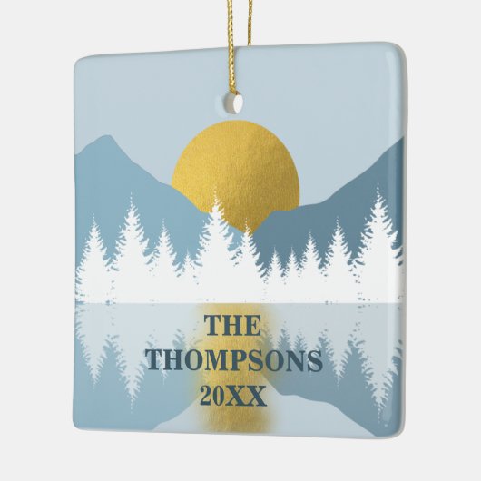 Abstract landschap Golden Winter Sunset Sunrise Keramisch Ornament (Links)