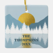 Abstract landschap Golden Winter Sunset Sunrise Keramisch Ornament (Voorkant)