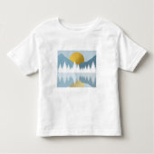 Abstract landschap Golden Winter Sunset Sunrise Kinder Shirts (Voorkant)