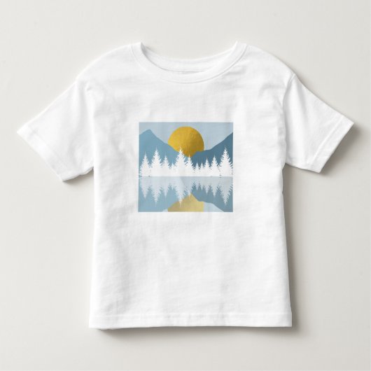 Abstract landschap Golden Winter Sunset Sunrise Kinder Shirts (Voorkant)