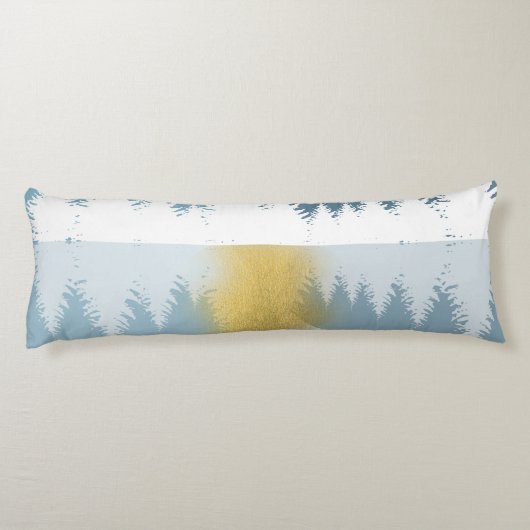 Abstract landschap Golden Winter Sunset Sunrise Lichaamskussen (Achterkant)