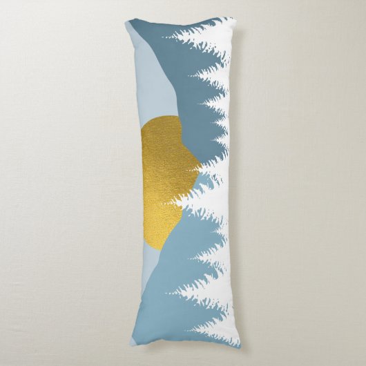 Abstract landschap Golden Winter Sunset Sunrise Lichaamskussen (Voorkant Verticaal)