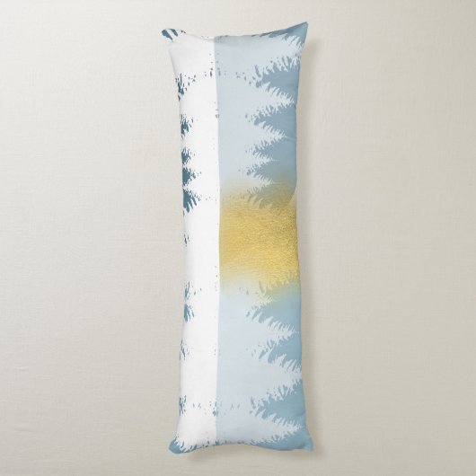 Abstract landschap Golden Winter Sunset Sunrise Lichaamskussen (Achterkant (Verticaal))