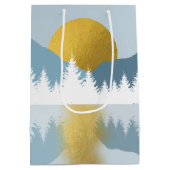 Abstract landschap Golden Winter Sunset Sunrise Medium Cadeauzakje (Achterkant)