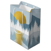 Abstract landschap Golden Winter Sunset Sunrise Medium Cadeauzakje (Achterkant Gekanteld)