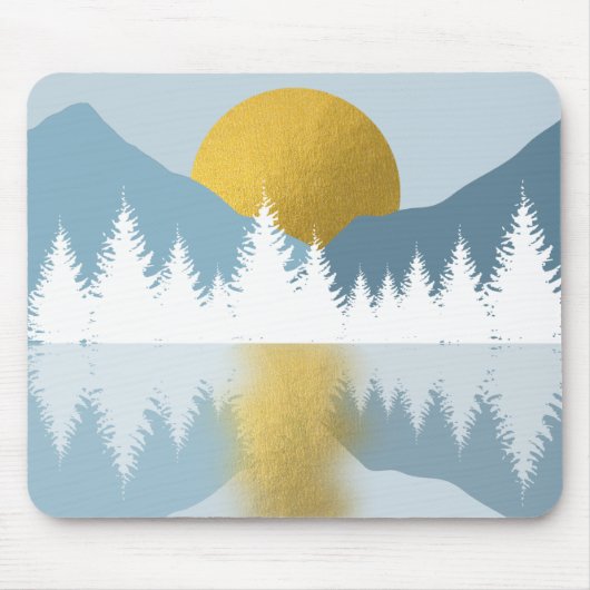 Abstract landschap Golden Winter Sunset Sunrise Muismat (Voorkant)
