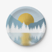 Abstract landschap Golden Winter Sunset Sunrise Papieren Bordje (Voorkant)