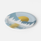 Abstract landschap Golden Winter Sunset Sunrise Papieren Bordje (Gekanteld)